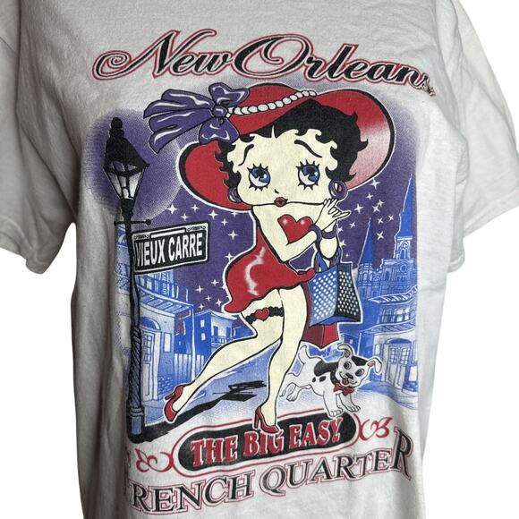 Vintage New Orleans The Big Easy Betty Boop Shirt Mens Sz M Cartoon Art 2000s - Picture 1 of 7
